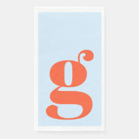 Minimalist Monogrammed Initial Bold Blue Orange
