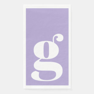 Minimalist Monogrammed Initial Bold Lavender Napkin