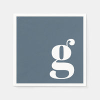 Minimalist Monogrammed Initial in Dusty Dark Blue