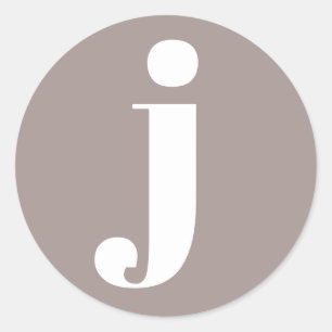 Minimalist Monogrammed Initial in Taupe Brown Classic Round Sticker
