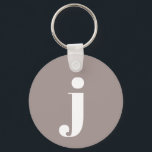 Minimalist Monogrammed Initial in Taupe Brown  Key Ring<br><div class="desc">Minimalist Monogrammed Initial in Taupe Brown Keychain - Please message me if you need help with letter placement.</div>