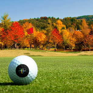 Minimalist monogrammed initial letter C black Golf Balls