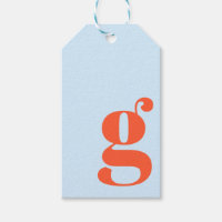Minimalist Monogrammed Initial Retro Blue Orange