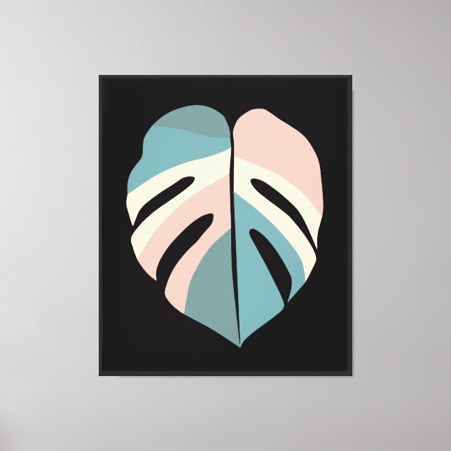 Minimalist monstera leaf  canvas print (Front)