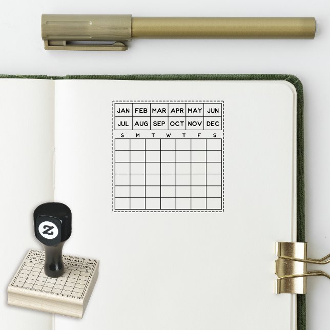 Minimalist Monthly Planner Calendar Rubber Stamp (Creator Uploaded)
