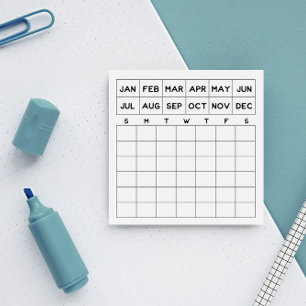 Minimalist Monthly Planner Mini Calendar Post-it Notes