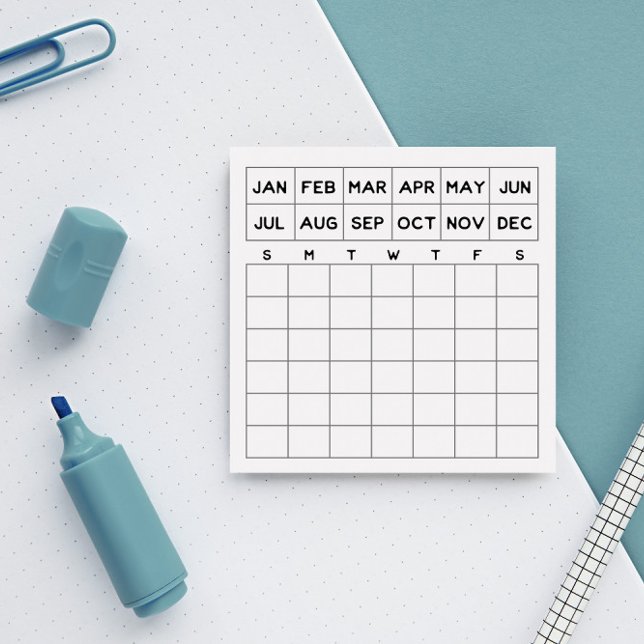 Minimalist Monthly Planner Mini Calendar Post-it Notes (Creator Uploaded)