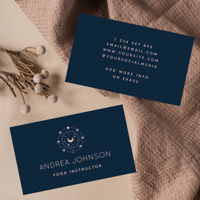 Minimalist Moon Phase Stars Astrology Celestial Business Card (Creator Uploaded)