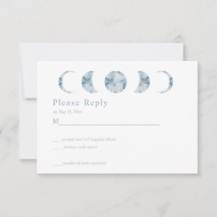 Minimalist Moon Phases Celestial RSVP Card