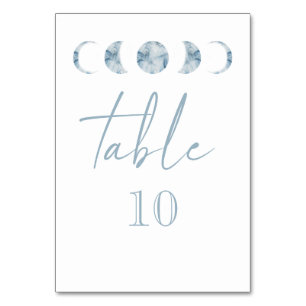 Minimalist Moon Phases Celestial Table Number