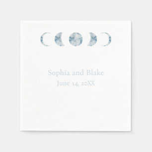 Minimalist Moon Phases Celestial Wedding Napkin