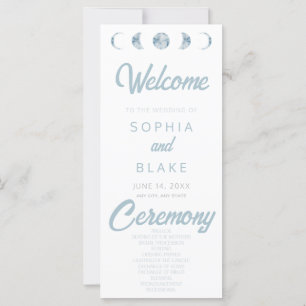 Minimalist Moon Phases Celestial Wedding Program