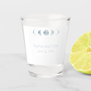 Minimalist Moon Phases Celestial Wedding Shot Glass