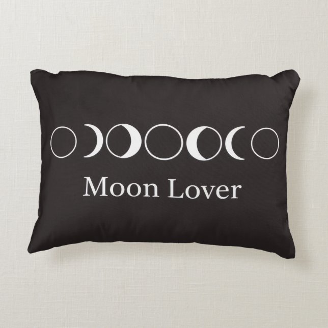 Minimalist Moon Phases Lunar Lover Aesthetic Throw Decorative Cushion (Back)
