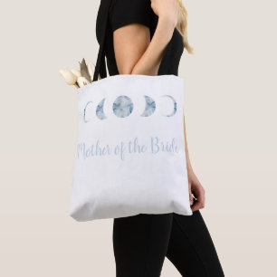 Minimalist Moon Phases Mother of Bride Wedding Tote Bag