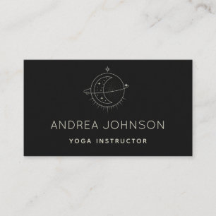 Minimalist Moon & Stars Astrologist Energy Healer  Business Card