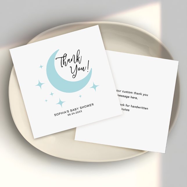 Minimalist Moon Stars Baby Shower Budget Thank You Card (Creator Uploaded)