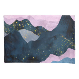 Minimalist Moon Stars Celestial Mountain Valley Pillowcase