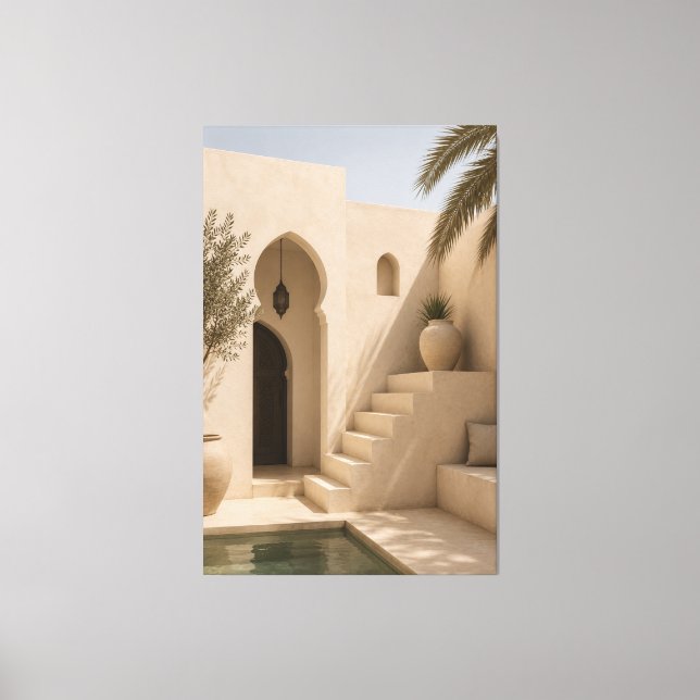 Minimalist Moroccan Riad Canvas Print  (Front)