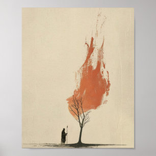 Minimalist Moses and the Burning Bush Poster