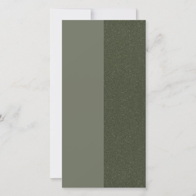 Minimalist Moss Green Glitter Save Date (Custom) Save The Date (Front)