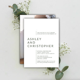 Minimalist Moss Green Isolated Names Photo Wedding Invitation