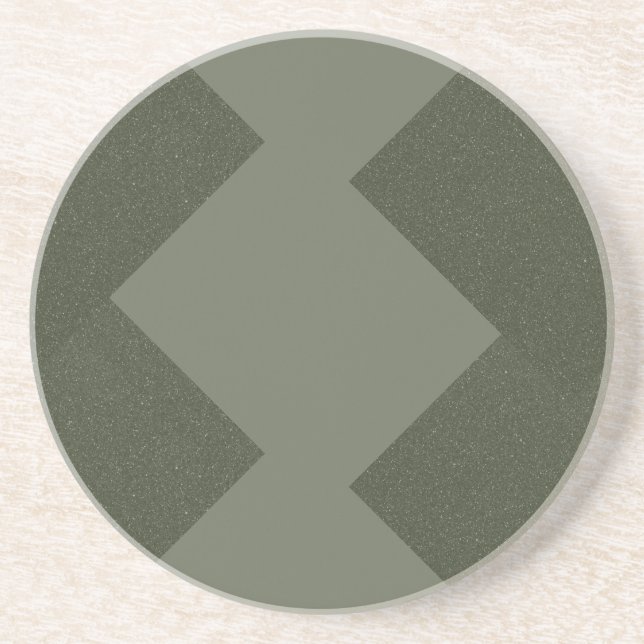 Minimalist Moss Green Sandstone Coaster (Front)
