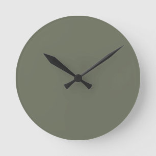 Minimalist Moss Green Wall Clock – Customisable