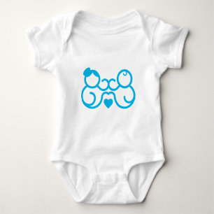 Minimalist Mother and Baby Heart Line Art Gift Bodysuit