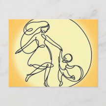 Minimalist Mother and Child dancing
