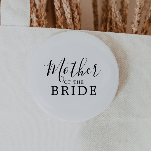 Minimalist Mother of the Bride Bridal Shower 6 Cm Round Badge (Creator Uploaded)