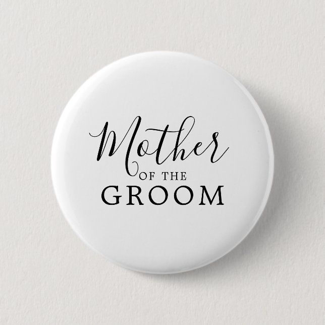 Minimalist Mother of the Groom Bridal Shower 6 Cm Round Badge (Front)