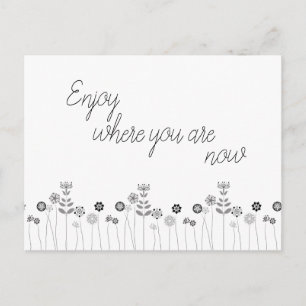 Minimalist Motivational Floral Postcard