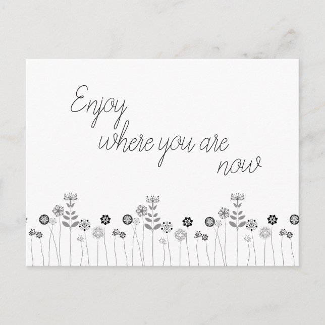 Minimalist Motivational Floral Postcard (Front)