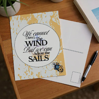 Minimalist Motivational Nautical Quote Postcard