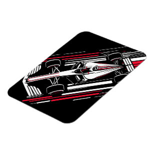 Minimalist Motorsport Formula Race Car Speed Lines Magnet
