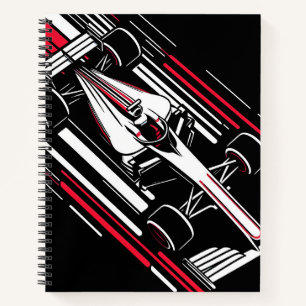 Minimalist Motorsport Formula Race Car Speed Lines Notebook