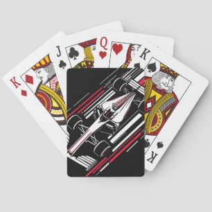 Minimalist Motorsport Formula Race Car Speed Lines Playing Cards