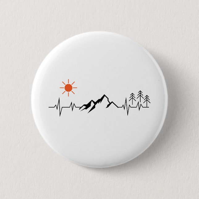 minimalist mountain 6 cm round badge (Front)