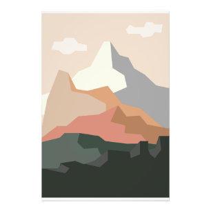 Minimalist Mountain Background Photo Print