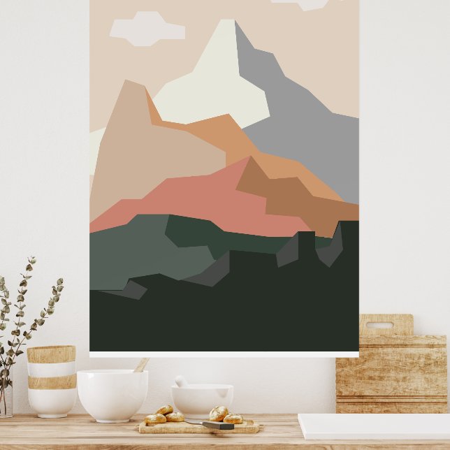 Minimalist Mountain Background Poster (Kitchen)