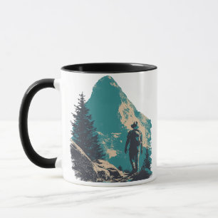 Minimalist Mountain Backpacker Graphic - Alpin Mug