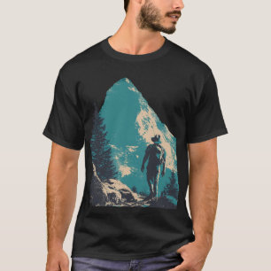 Minimalist Mountain Backpacker Graphic - Alpin T-Shirt