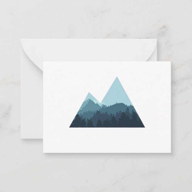 Minimalist Mountain Landscape Greeting Card  (Front)