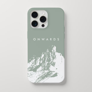 Minimalist Mountain Pale Olive iPhone 15 Pro Max Case