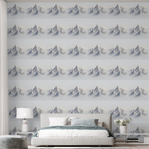 Minimalist Mountain Range: Serene 3D Wall Art
