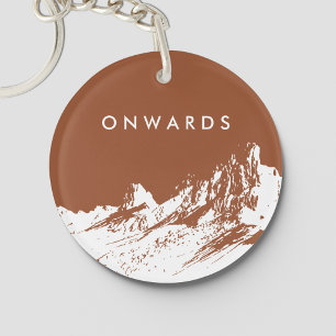 Minimalist Mountain Rustic Hiking Adventure Sienna Key Ring