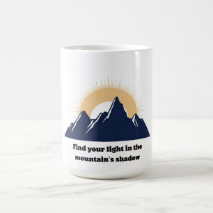 Minimalist Mountain & Sunburst Design  Coffee Mug