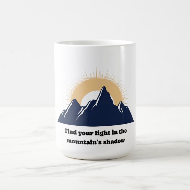Minimalist Mountain & Sunburst Design  Coffee Mug (Center)