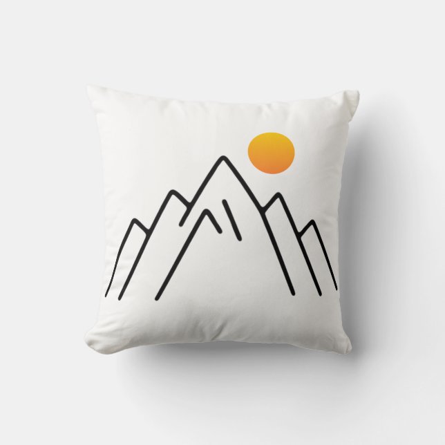 Minimalist Mountains: A Nature-Inspired Design Cushion (Front)